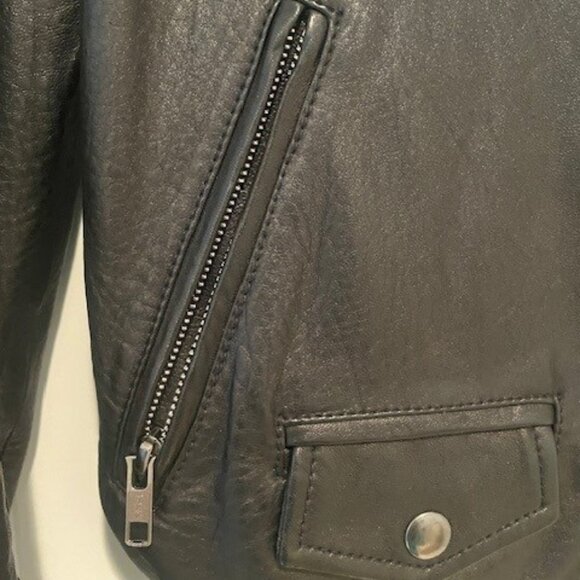 Theory Buttery Soft Leather Moto Jacket - Sz Small - Picture 3 of 15